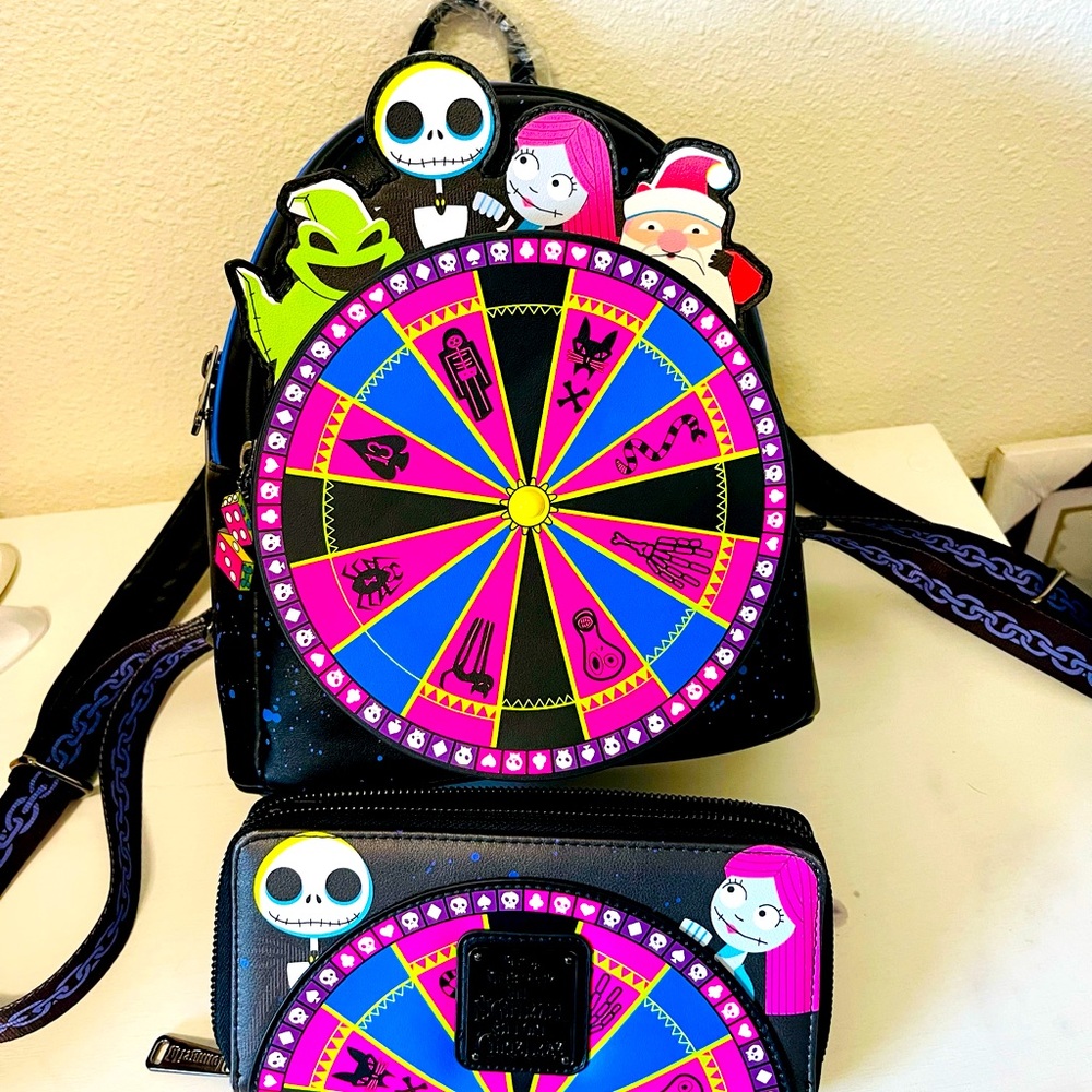 Nightmare before Christmas loungefly mini backpack and matching wallet